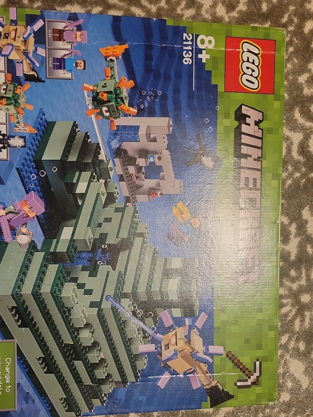 Lego Minecraft Green Blue Orange Pink Set Box Art